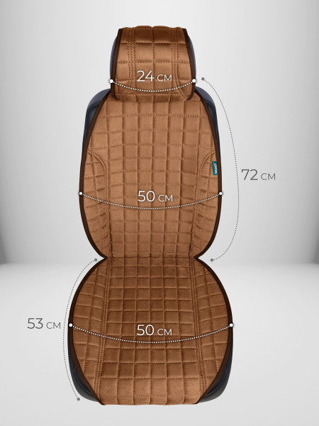 Полный комплект накидок из алькантары на сиденья автомобиля Модель L Кватро PK Светло-коричневый, шоколадный -3