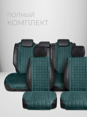 Полный комплект накидок из алькантары на сиденья автомобиля Модель M Кватро PK Зеленый 