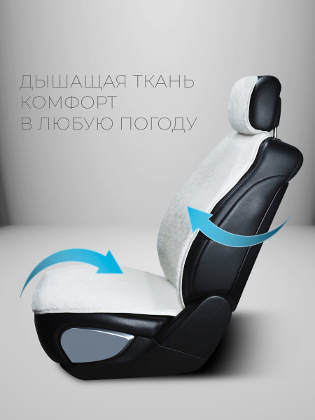 Полный комплект накидок из шерсти на сиденья автомобиля Модель ОСЛО PK Белый Белый -1