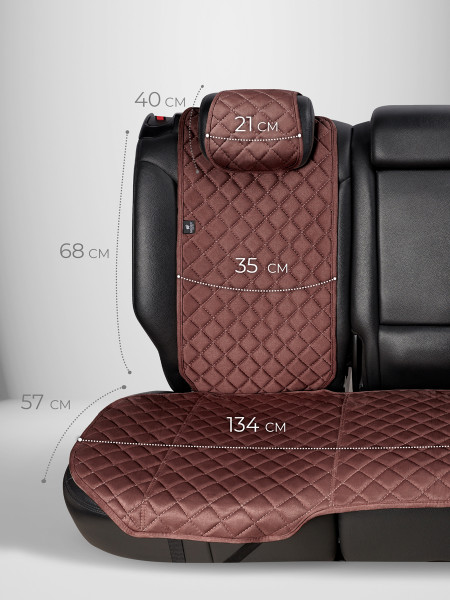 Накидки из алькантары на сиденья автомобиля Модель L Шоколадный -4
