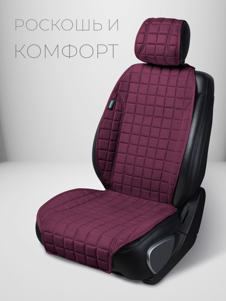 Полный комплект накидок из алькантары на сиденья автомобиля Модель L Кватро PK Рубиновый -1