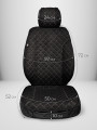 Накидки из алькантары на сиденья автомобиля Модель XL Черный, кремовый, черный 