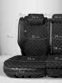 Накидки из алькантары на сиденья автомобиля Модель XL Черный, кремовый, черный 